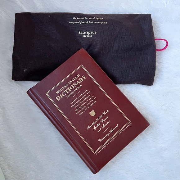 Kate Spade Handbags - NWOT RARE Kate Spade Wordsmith Dictionary Clutch Toast Brown Camel Gold